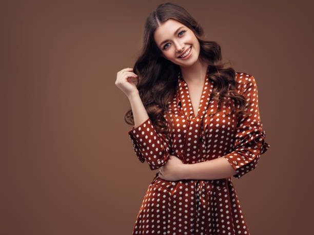 Woman with curly hairstyle