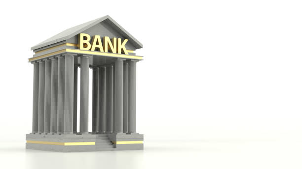 istock Bank Icon Isolated on White Background. 3d Rendering 1283398836