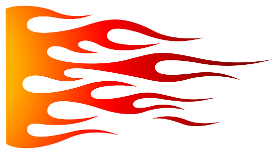 Tribal fire hotrod muscle car flame graphic for hoods, sides and motorcycles