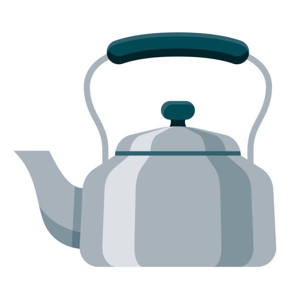 ilustrações de stock, clip art, desenhos animados e ícones de kettle icon on transparent background - boiling water