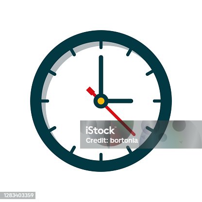 istock Time Icon on Transparent Background 1283403359