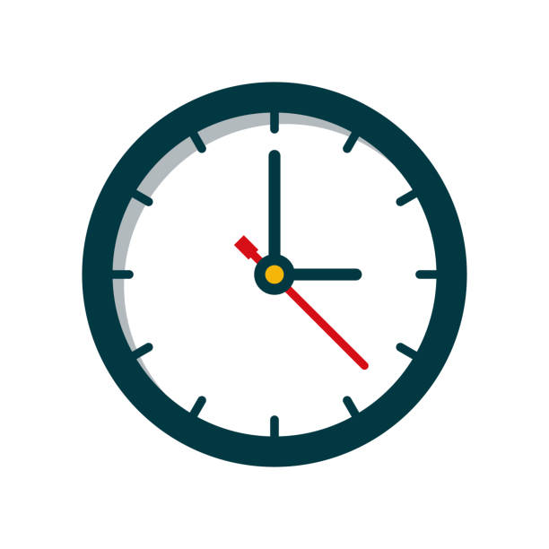 Time Icon on Transparent Background A flat design party icon on a transparent background (can be placed onto any colored background). File is built in the CMYK color space for optimal printing. Color swatches are global so it’s easy to change colors across the document. No transparencies, blends or gradients used. clock clipart stock illustrations
