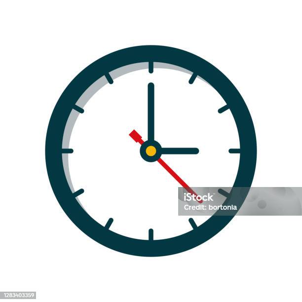 Time Icon On Transparent Background Stock Illustration - Download Image Now - Clock, Clock Face, Vector