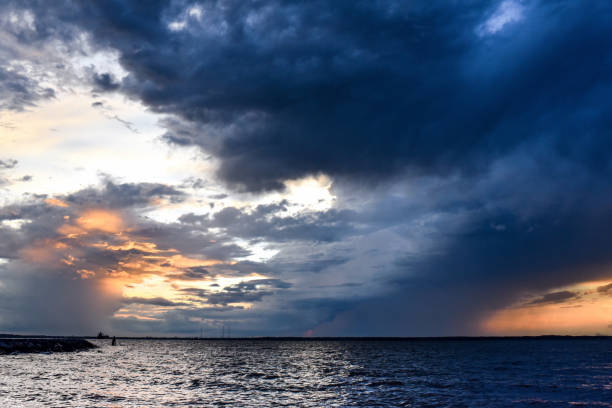 istock Sunset and dramatic sky at Chesapeake Bay Bridge 1283404536