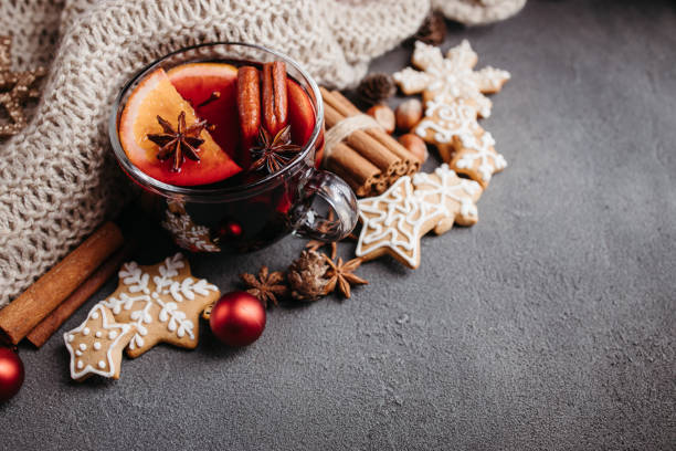 istock Christmas food background with copy space 1283405911