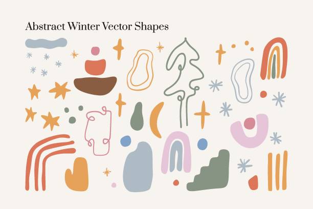 stockillustraties, clipart, cartoons en iconen met de abstracte vectortekening van kerstmis. midden eeuw moderne boho stijl - xmas tree