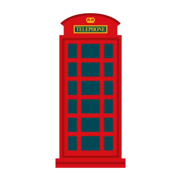 Vector illustration of Telephone Booth Icon on Transparent Background