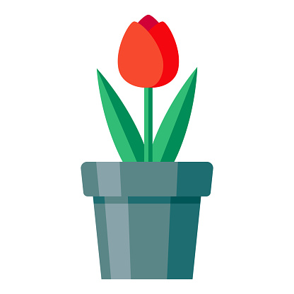 A flat design gardening icon on a transparent background (can be placed onto any colored background). File is built in the CMYK color space for optimal printing. Color swatches are global so it’s easy to change colors across the document. No transparencies, blends or gradients used.