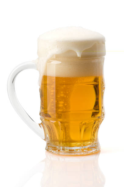 istock Beer glass isolated on white background. Clipping path included. 1283414746