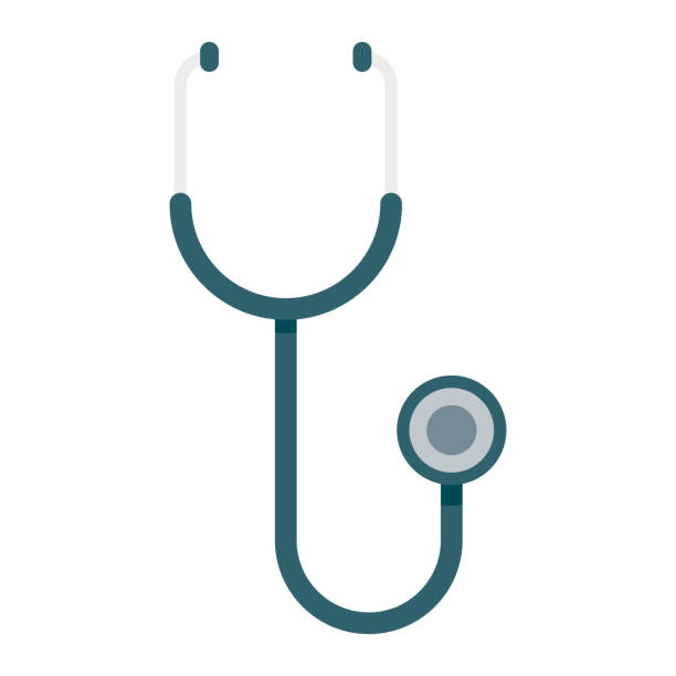 Stethoscope Icon on Transparent Background A flat design medical supply icon on a transparent background (can be placed onto any colored background). File is built in the CMYK color space for optimal printing. Color swatches are global so it’s easy to change colors across the document. No transparencies, blends or gradients used. stethoscope stock illustrations