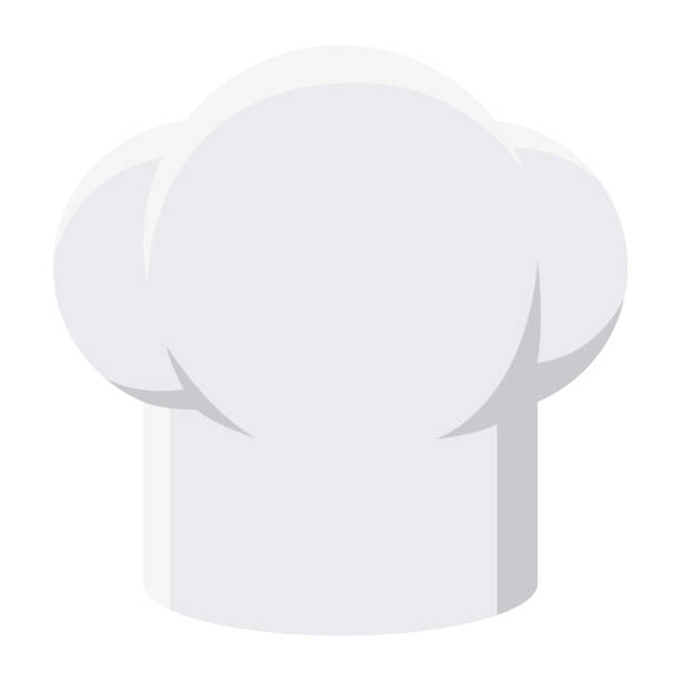 Chef Icon on Transparent Background A flat design meal kit icon on a transparent background (can be placed onto any colored background). File is built in the CMYK color space for optimal printing. Color swatches are global so it’s easy to change colors across the document. No transparencies, blends or gradients used. chefs hat stock illustrations