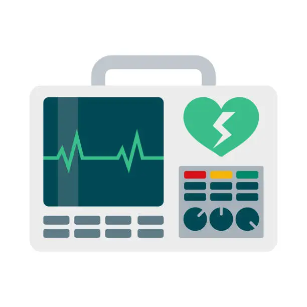 Vector illustration of Defibrillator Icon on Transparent Background