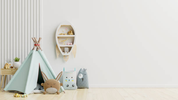 istock Mockup wall in the children's room. 1283419949