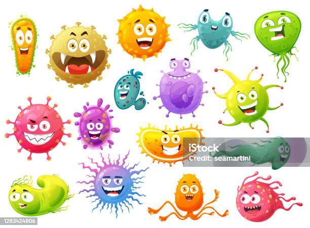 Ilustración de Personajes Del Virus De Dibujos Animados De Bacterias  Monstruo Germinal y más Vectores Libres de Derechos de Virus del papiloma  humano - iStock