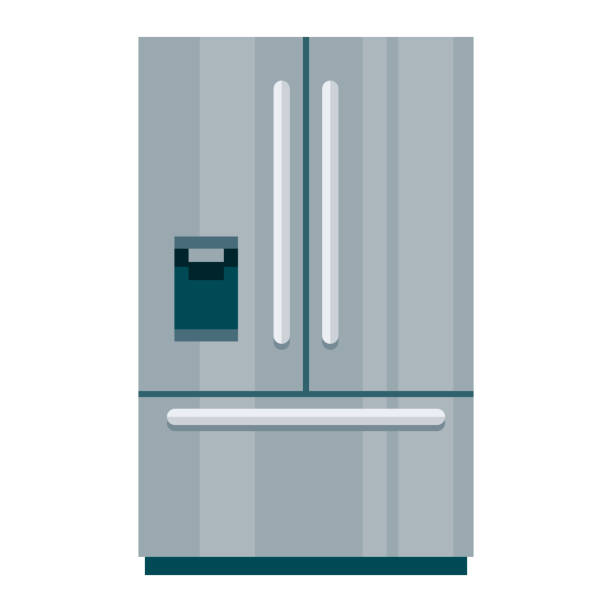 illustrazioni stock, clip art, cartoni animati e icone di tendenza di icona frigorifero su sfondo trasparente - frigorifero
