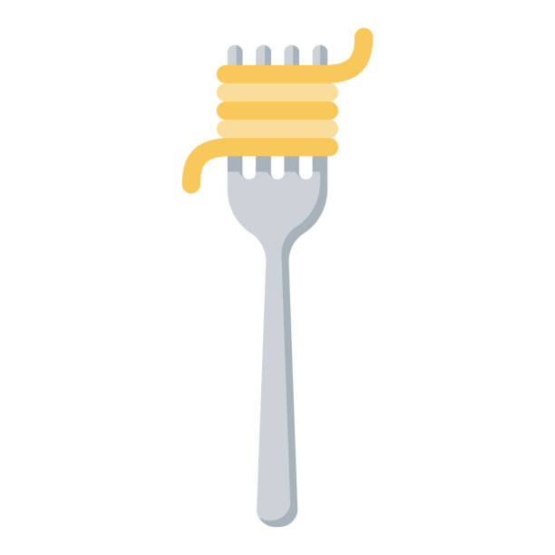 Pasta Icon on Transparent Background A flat design Italy icon on a transparent background (can be placed onto any colored background). File is built in the CMYK color space for optimal printing. Color swatches are global so it’s easy to change colors across the document. No transparencies, blends or gradients used. spaghetti stock illustrations
