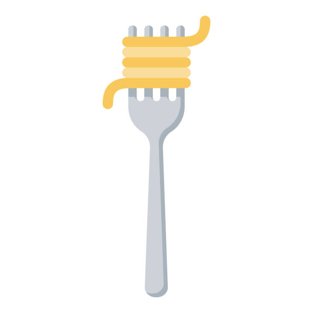 Pasta Icon on Transparent Background A flat design Italy icon on a transparent background (can be placed onto any colored background). File is built in the CMYK color space for optimal printing. Color swatches are global so it’s easy to change colors across the document. No transparencies, blends or gradients used. clip art of a forks stock illustrations