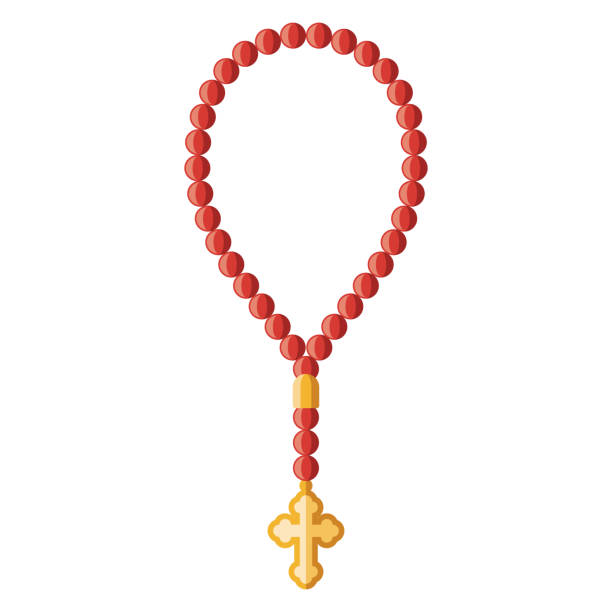 ilustrações, clipart, desenhos animados e ícones de ícone do rosário em fundo transparente - church symbol rosary beads christianity