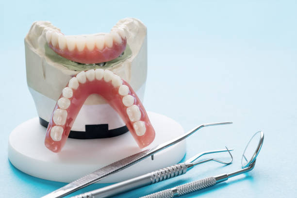 istock Dental implant work is completed and ready to use. 1283430513