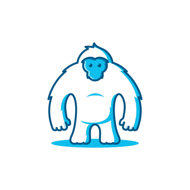 Simple illustration logo of a yeti Simple cartoon illustration logo of a yeti or white gorilla yeti cartoons stock illustrations