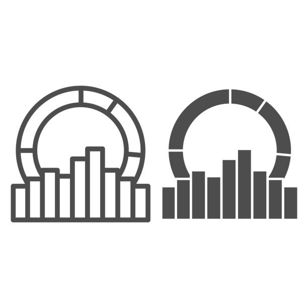 illustrazioni stock, clip art, cartoni animati e icone di tendenza di effetto equalizzatore e linea diagramma e icona solida, concetto di sound design, segno d'onda sonora su sfondo bianco, icona equalizzatore audio in stile contorno per concetto mobile e web design. grafica vettoriale. - animal background audio