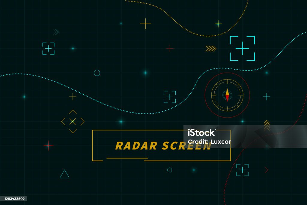 Digital Green Radar Screen Radar Control Panel Abstract Technology ...