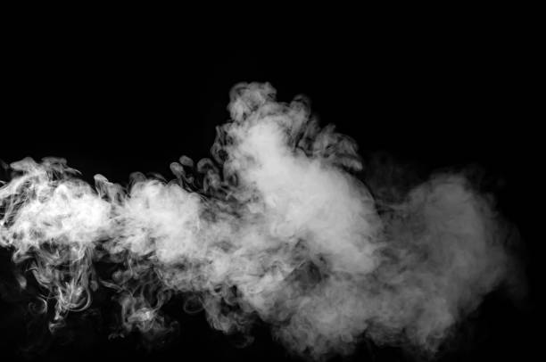 istock White smoke isolated on black background 1283434560