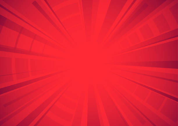 明るい赤い漫画スターバースト背景 - 赤 イラスト点のイラスト素材／クリップアート素材／マンガ素材／アイコン素材