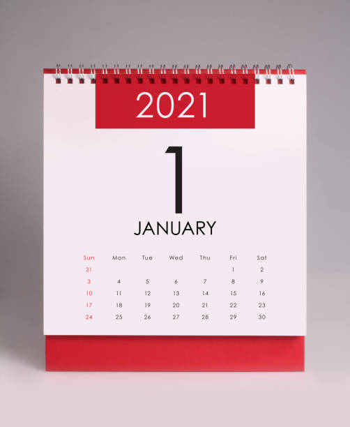 istock Simple desk calendar 2021 - January 1283440536