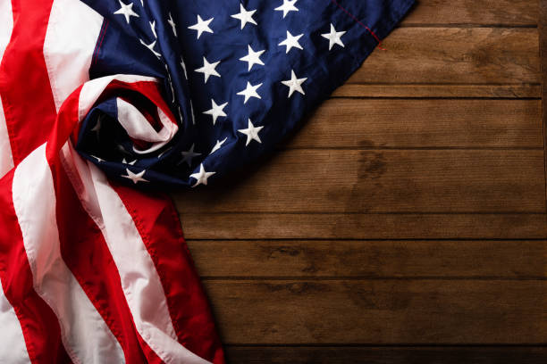 istock overhead America United States flag 1283440715