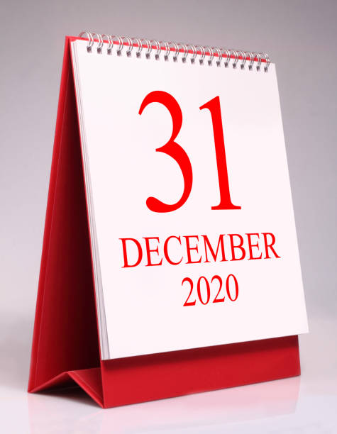 istock Simple desk calendar for New Year eve 2021. 1283443008