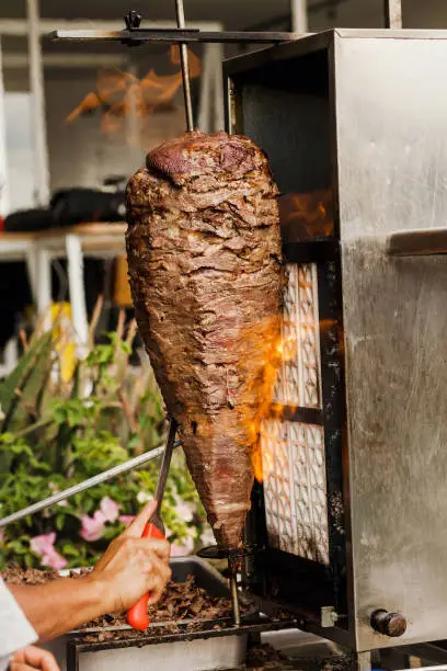 Meat top Mexican Tacos al Pastor in Mexico city