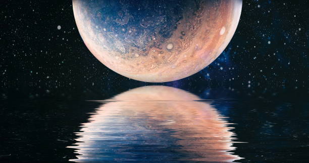istock space planet in space reflected in water. galaxy stars night sky ,Elements of this Image Furnished by NASA , 1283451215