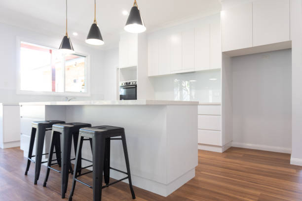 istock Stylish open plan kitchen in a newly renovated house 1283452272