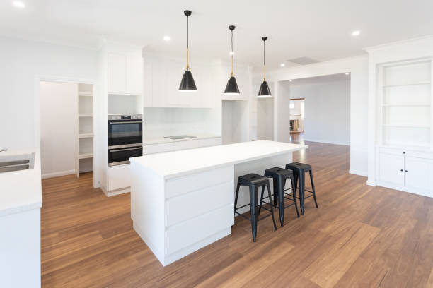 istock Stylish open plan kitchen in a newly renovated house 1283452278