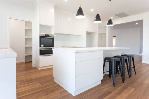 istock Stylish open plan kitchen in a newly renovated house 1283452289