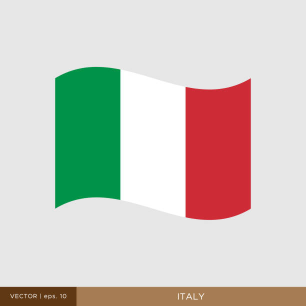 Flag of Italy Vector Stock Illustration Design Template. Italy - Waving Flag Vector Stock Illustration Design Template. Vector eps 10. italian flag stock illustrations