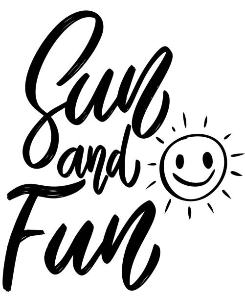 istock Sun and fun. Lettering phrase on white background. Design element for poster, card, banner, sign. Vector illustration 1283454582