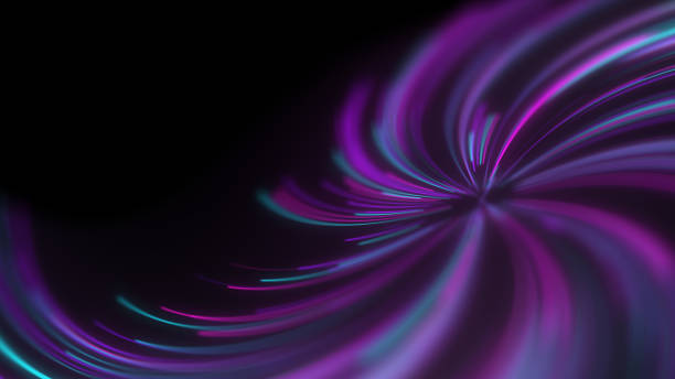 istock Abstract neon lines twisted into a spiral. 3d illustration 1283455718