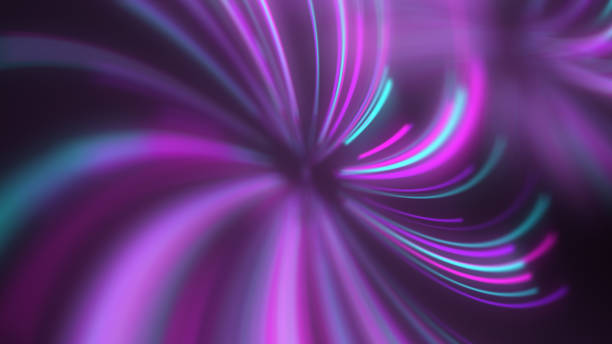 istock Abstract neon lines twisted into a spiral. 3d illustration 1283455748