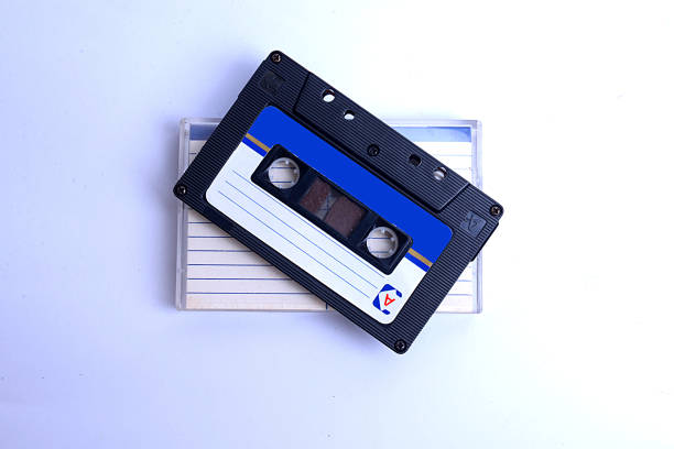 istock Close up view of old audiotape cassette 1283458340