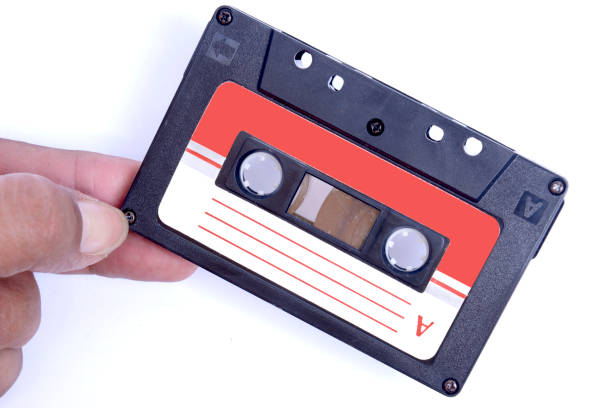 istock Close up view of old audiotape cassette 1283458421