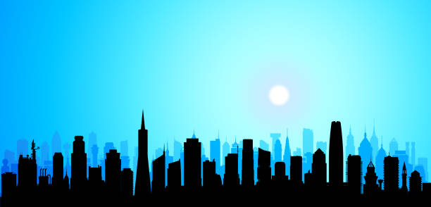 illustrazioni stock, clip art, cartoni animati e icone di tendenza di san fransisco (tutti gli edifici sono completi e spostabili) - san francisco county skyline silhouette sky