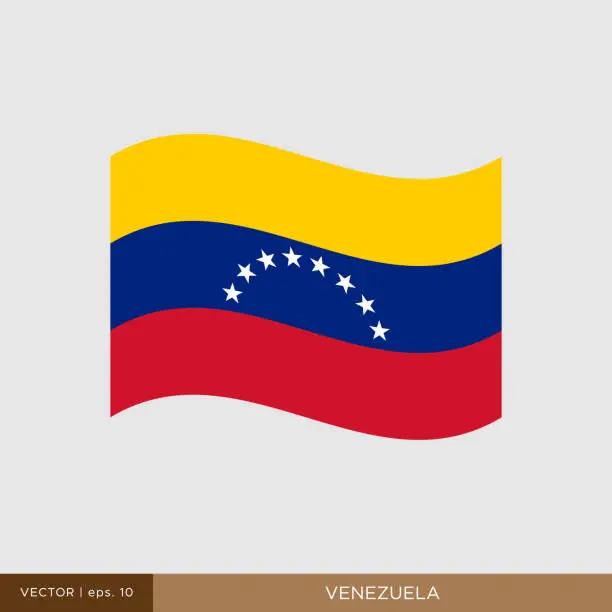 Vector illustration of Flag of Venezuela Vector Stock Illustration Design Template.