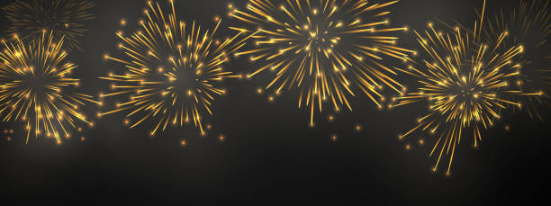 istock firework and christmas themed Celebration party Happy New Year background design. 1283461630