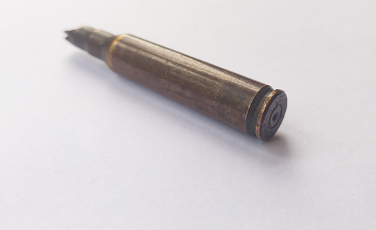 long-barreled bullet on white background, Aceh Indonesia