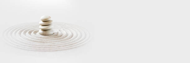 istock Zen japanese garden background. Horizontal banner 1283462713