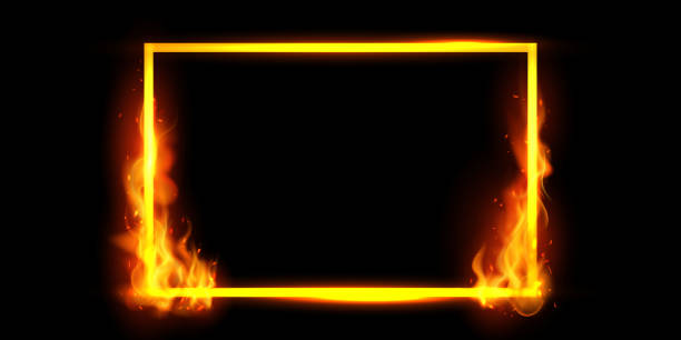 istock Effect burning red hot sparks realistic fire flames abstract background 1283462870