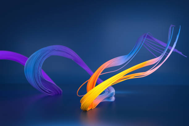 hot cold contrasting colored wavy object stock photo