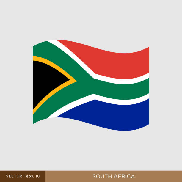 flagge von südafrika vector stock illustration design template. - south africa flag africa south african flag stock-grafiken, -clipart, -cartoons und -symbole